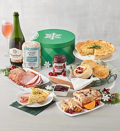 Christmas Brunch Hat Box with Wine 